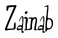 The image is a stylized text or script that reads 'Zainab' in a cursive or calligraphic font.