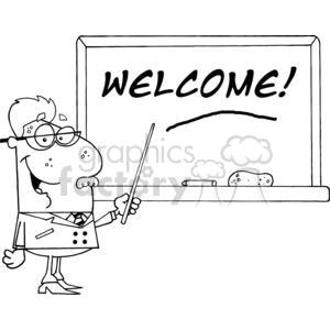 School Professor Displayed On Chalk Board Text Welcome!