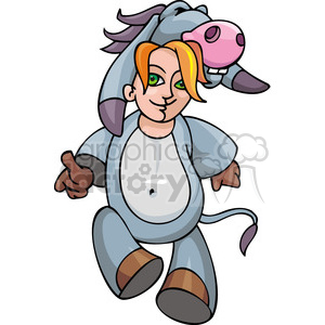 Democrat cartoon man in a donkey costume