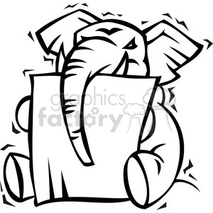 black and white Republican elephant mascot