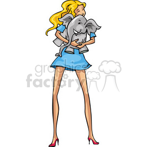 Republican women holding a small elephant