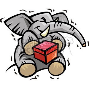 Republican elephant cartoon holding a ballot box