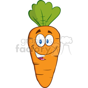 Royalty Free RF Clipart Illustration Happy Carrot Cartoon Character