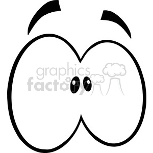 Royalty Free RF Clipart Illustration Black And White Scared Cartoon Eyes