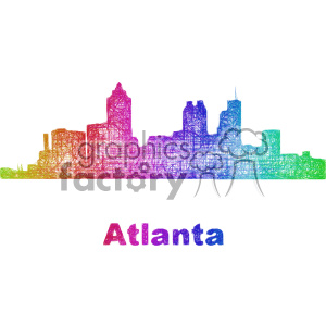 city skyline vector clipart USA Atlanta