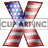 This animated gif is the letter x , with the USA's flag as its background. The flag is waving, but the number remains still