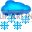 Small cloud with animated snowflakes falling from it