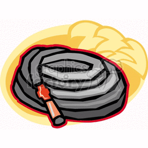 Coiled gray water hose