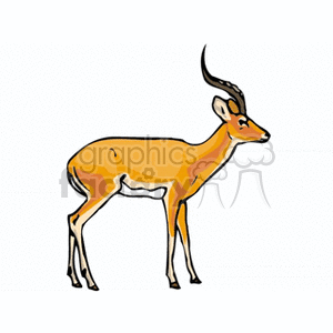 The image depicts a stylized illustration of an addax, which is a type of antelope with distinctive twisted horns. It looks like a typical clipart representation often used for educational materials, icons, or children's books.