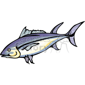 The image is a clipart illustration of a fish that resembles a salmon, with stylized lines and coloration.