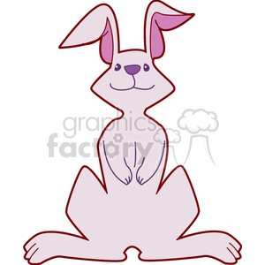 The image is a simple cartoon-style clipart of a purple rabbit. The rabbit is sitting up on its hind legs with its front paws in front of it. The ears are perked up, and the rabbit is facing forward with a content expression.