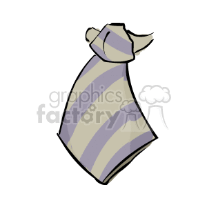 The clipart image features a striped necktie. The tie has a combination of light and dark diagonal stripes.