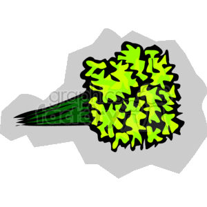 The clipart image features a stylized bunch of green leaf lettuce with its ruffled leaves and stems visible.