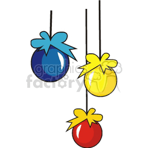 Three Colorful Bulb Ornaments