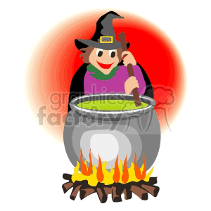cartoon with with her cauldron