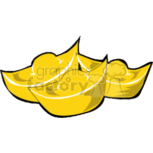 The clipart image shows a stylized representation of gold bars. These bars are depicted with a shiny, golden color and appear to be somewhat stackable or arrayed in a group.