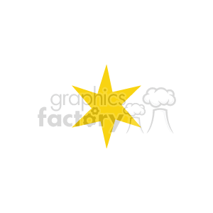 The image is of a simple golden star with six points. It is a clipart graphic, typically used for decoration or to symbolize achievement, quality, or a celestial body.