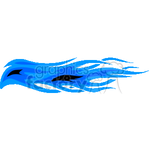 The image depicts a stylized design of blue flames. The design is graphic and abstract, using varying shades of blue to create a dynamic and flowing representation of fire.
