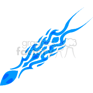 The image is a clipart of a stylized blue flame with a dynamic and swirling design, giving a sense of movement.