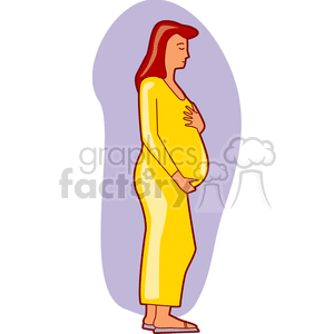 Pregnant Mother Holding her Tummy