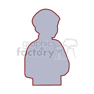 Silhouette of a boy with his arms folded