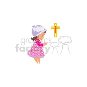 small girl praying