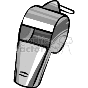 The clipart image shows a striped sports coach's whistle, typically used for signaling during training or games.