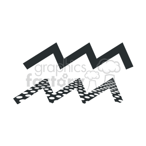 The image depicts the symbol for the zodiac sign Aquarius, represented by two parallel wavy lines. One set of lines appears solid while the other set has a more decorative, dotted pattern, perhaps to provide a sense of texture or artistic flair.