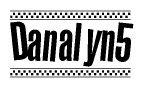 The clipart image displays the text Danalyn5 in a bold, stylized font. It is enclosed in a rectangular border with a checkerboard pattern running below and above the text, similar to a finish line in racing. 