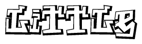 The clipart image depicts the word Little in a style reminiscent of graffiti. The letters are drawn in a bold, block-like script with sharp angles and a three-dimensional appearance.