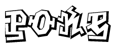 The clipart image features a stylized text in a graffiti font that reads Poke.
