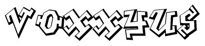 The clipart image features a stylized text in a graffiti font that reads Voxxyus.