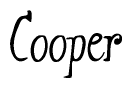 The image is a stylized text or script that reads 'Cooper' in a cursive or calligraphic font.