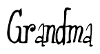 The image is of the word Grandma stylized in a cursive script.