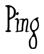 The image is of the word Ping stylized in a cursive script.