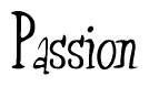 The image is of the word Passion stylized in a cursive script.
