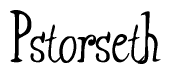 The image is of the word Pstorseth stylized in a cursive script.