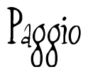 The image is of the word Paggio stylized in a cursive script.