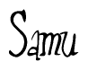The image is a stylized text or script that reads 'Samu' in a cursive or calligraphic font.