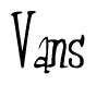 The image is of the word Vans stylized in a cursive script.