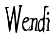 The image is of the word Wendi stylized in a cursive script.