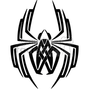 The image displays a stylized spider, symmetrical in design, suitable for vinyl cutting. The spider has a bold, somewhat tribal appearance with thick lines and sharp angles.