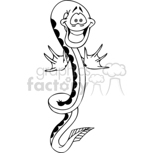 The image is a clipart illustration of a cartoon eel. It features a friendly-looking eel with a smiling face, and the body of the eel has a pattern of black spots.