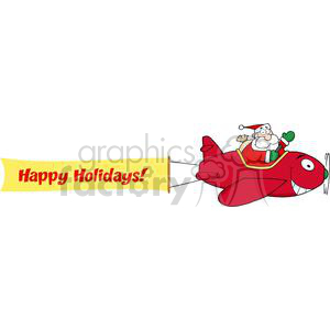 3810-Santa-Flying-With-Christmas-Plane-AndA-Blank-Banner-Attached