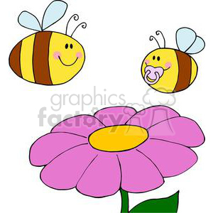 two bees and a flower