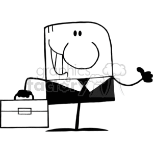 4342-Cartoon-Doodle-Businessman-Holding-A-Thumb-Up