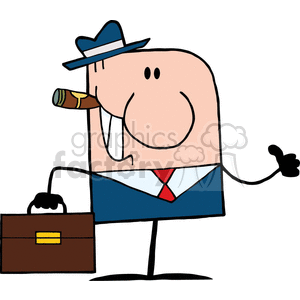 4348-Cartoon-Doodle-Businessman-Holding-A-Thumb-Up