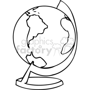 Black and white outline of a globe 