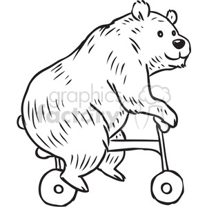 bear riding a trike vector RF clip art images