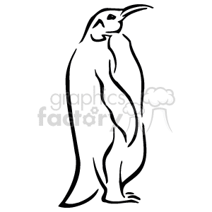 The clipart image contains a simplified, line-art representation of a penguin. The line art style uses only outlines to depict the penguins' shape and features.
